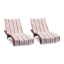 Orange-Blue Cabo Cabana Chaise Lounge Covers