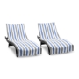 Gray-Navy Cabo Cabana Chaise Lounge Covers