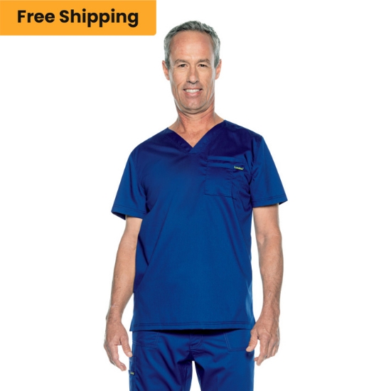 Landau Proflex Men's 2-Pocket V-Neck Scrub Top 