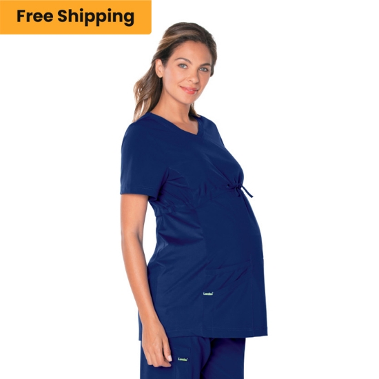 Landau Proflex Women's 3-Pocket V-Neck Maternity Scrub Top