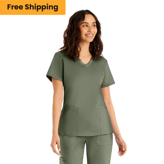 Landau ProFlex Women's 3-Pocket V-Neck Scrub Top