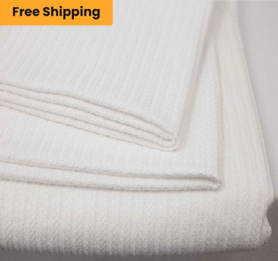 Cotone Cable White Cotton Blanket