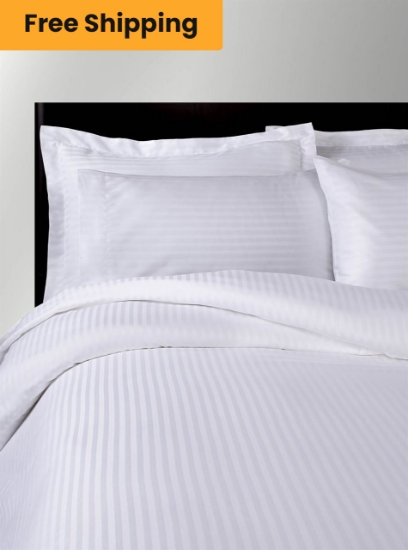 T-200 Hotel Quality Bed Linen In Sateen Stripe