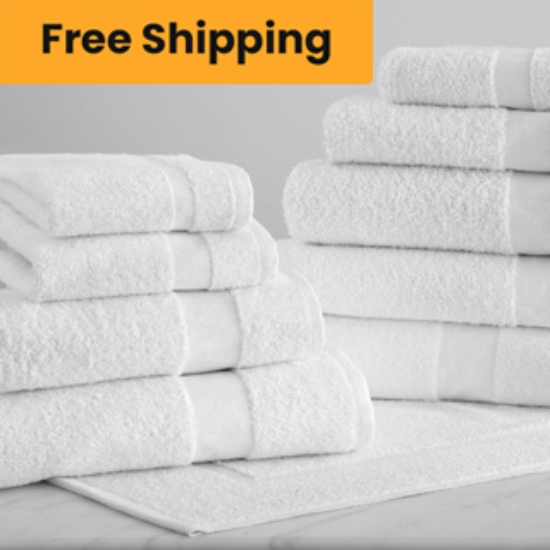 White Ultra Soft Cam Border Towel Collection