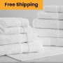 White Ultra Soft Cam Border Towel Collection