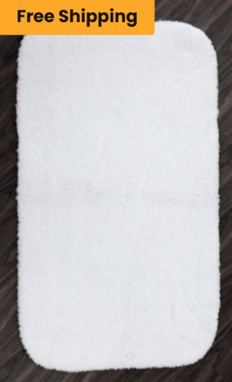 White Bath Rug Collection, 100% Polyester