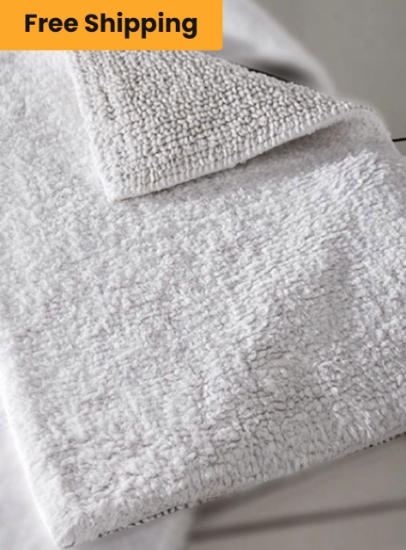 Reversible Bath Rugs, 100% Cotton