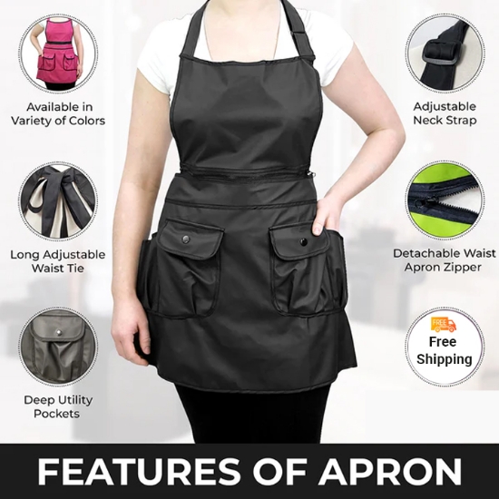 Courtney Zipper Apron - 24" X 32"