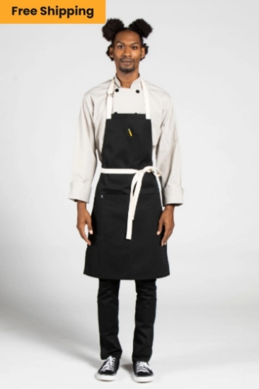 Bib Apron, Black Canvas FS