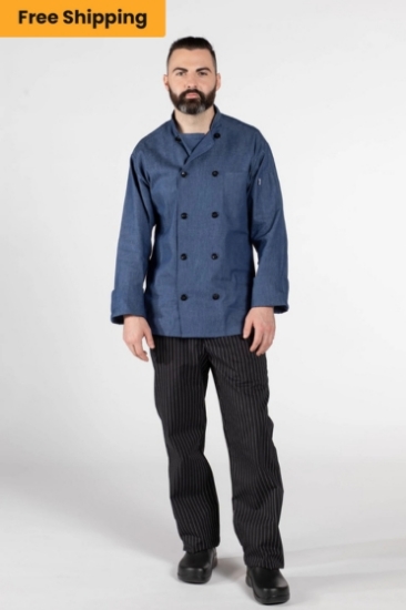 chambray chef coats - 100% cotton FS