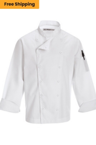 European Plastic button Chef Coat FS