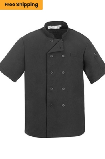 Mesh Back Chef Coat Black FS