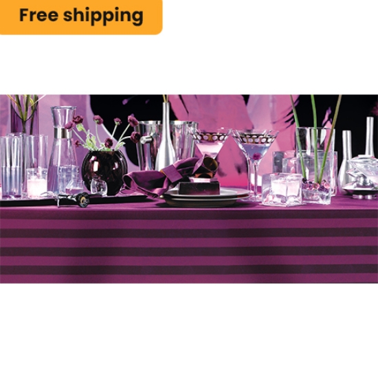  Poly Stripe Banquet Tablecloth
