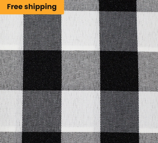 Poly Check Black/White Backdrop Drapes
