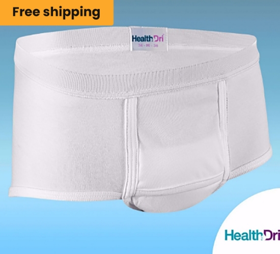 HealthDri™ Reusable Men’s Breathable Briefs – Moderate Absorbency
