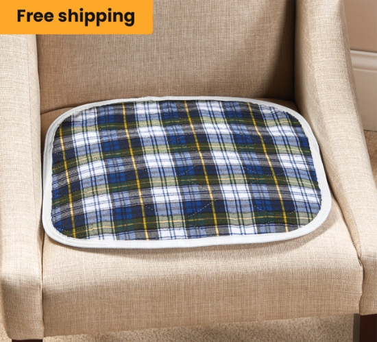 CareFor™ Deluxe Green Plaid Reusable Chair Pad