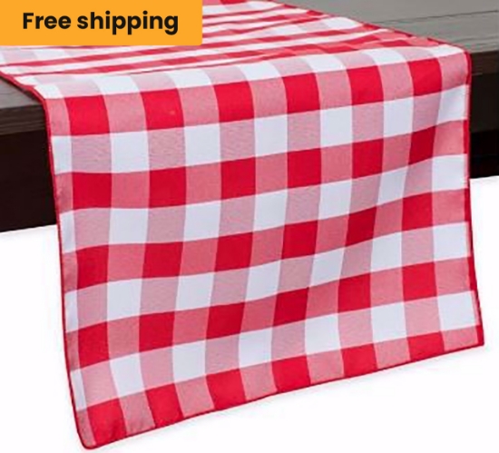 Poly Check Placemats & Runners - Free Shipping