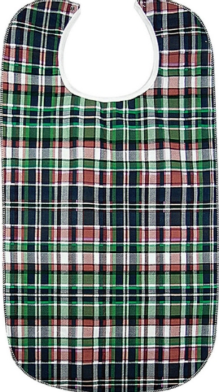 Highland Plaid Adult Bib with Barrier