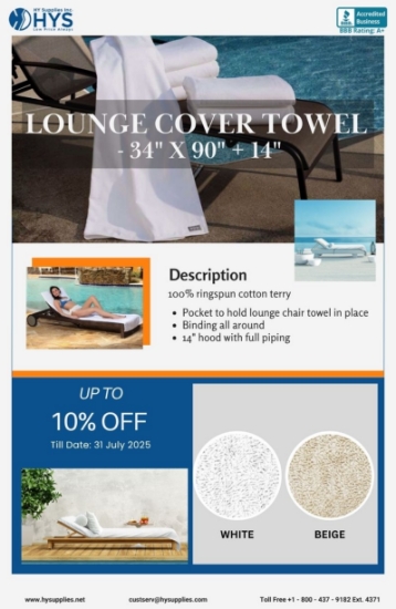 Blue Center Stripe Pool Towel - 22" x 44" - 5.75 Lbs (Price/5 Dozen)