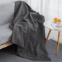 Wool Blend Relief Blanket - 62" X 82" - Gray