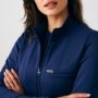 Women's Zip-Front Fleece Scrub Jacket