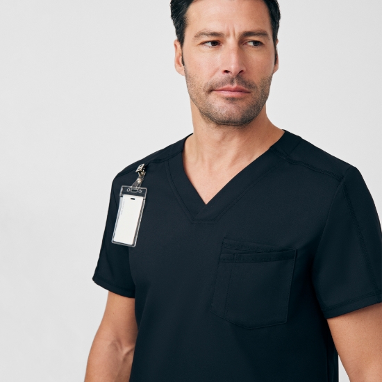 Men's 2-Pocket V-Neck Scrub Tops