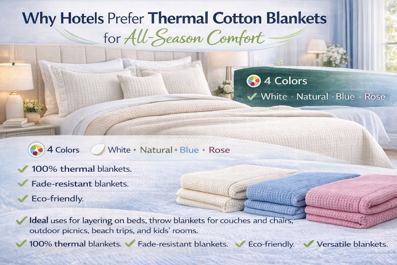 Why Hotels Prefer Thermal Cotton Blankets for All-Season Comfort & Durability