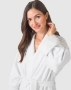 Platinum Shawl Collar Robe In Cotton Velour
