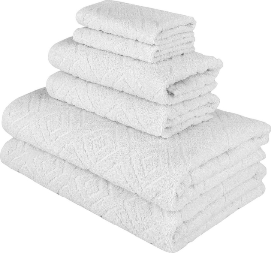 Nine West - Larue Jacquard Diamond Towel in Bulk, Set of 6