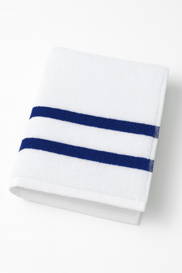 Oxford Blue Striped White Pool Towels