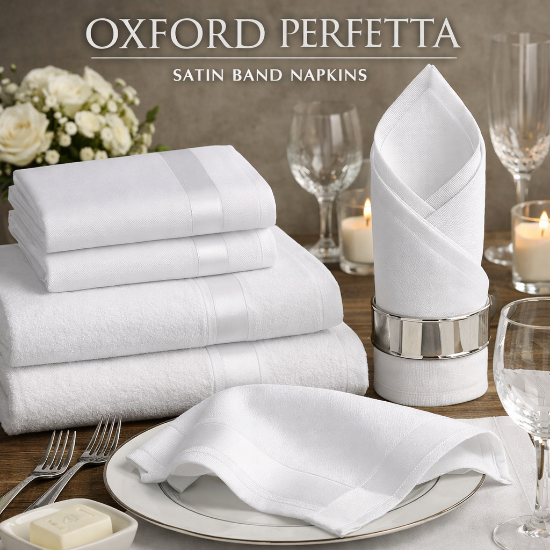 100% 2-Ply Ringspun Cotton Satin Band Napkin