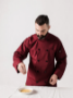 Classic Poplin Chef Coat -Burgundy, Navy, Stone #0413