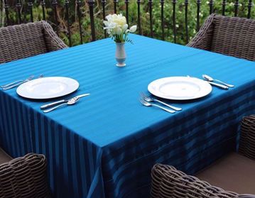 Poly Stripe Square Tablecloth - 100% Polyester