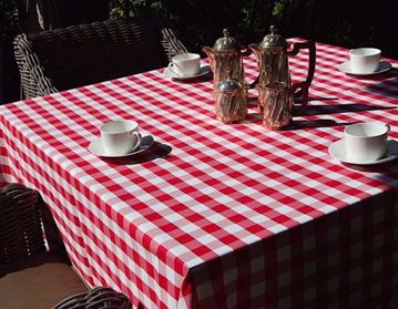 Poly Check Square Table Cloth - 100% Polyester