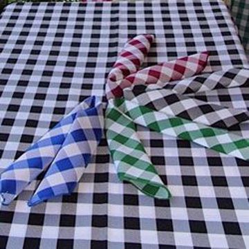 Poly Check Banquet Table Cloth - 100% Polyester