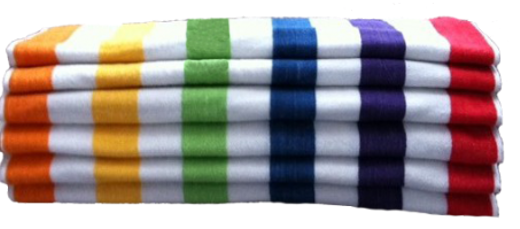 Economy 2 x 2 Cabana Multicolor Stripe Beach/Pool Towels