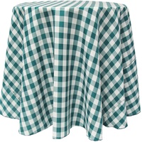 Poly Check Round Tablecloth
